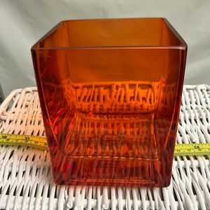Orange glass square vase teleflora
